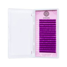 Фиолетовые ресницы Enigma, микс, 16 линий, изгиб М, толщина 0.07, длина микс от 6 мм до 13 мм
