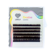 Коричневые ресницы Lovely Creative Темный шоколад , Mix, Мини палетка, 6 линий, изгиб С, толщина 0.10, длина микс от 8 мм до 11 мм