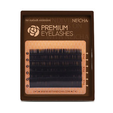 Черные ресницы Neicha Premium mini микс, изгиб В, толщина 0.07, длина микс от 8 мм до 13 мм