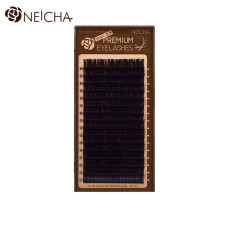 Черные ресницы Neicha Premium микс, изгиб В, толщина 0.07, длина микс от 8 мм до 14 мм