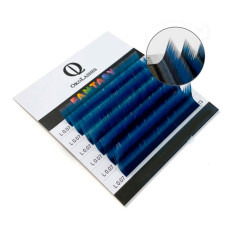 Ресницы OkoLashes Ombre mini Mix 7-12 mm Черно-синие, изгиб С, толщина 0.07